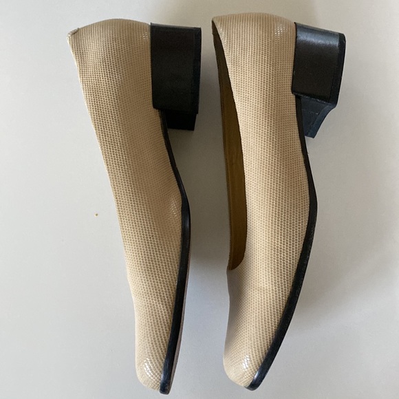 EUC Vintage Fantasy Per Ramas Snakeskin Embossed Leather Heels - Picture 3 of 11